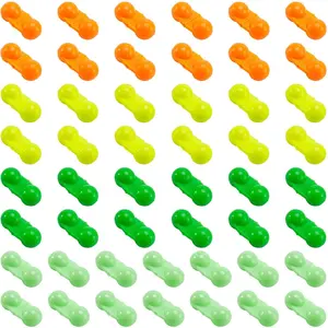 50 PCS Double Rattles Fishing Beads Plastic Fishing Bells Rattle Floater Rig Beads for Catfish Fishing