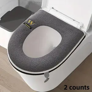 Thickened Toilet Seat Cushion, 2 Counts Household Toilet Seat Cover, All Season Universal Toilet Seat Cushion, Waterproof Cover, Toilet Seat, Toilet Seat Protector