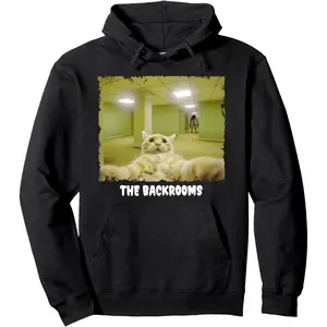 Cat lost in The Backrooms Pullover Hoodie