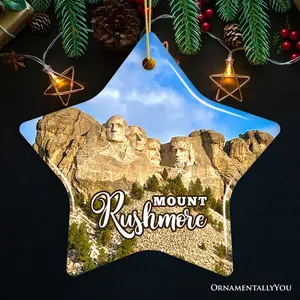 Mount Rushmore National Memorial Scenic Ceramic Ornament, South Dakota Souvenir Christmas Decoration