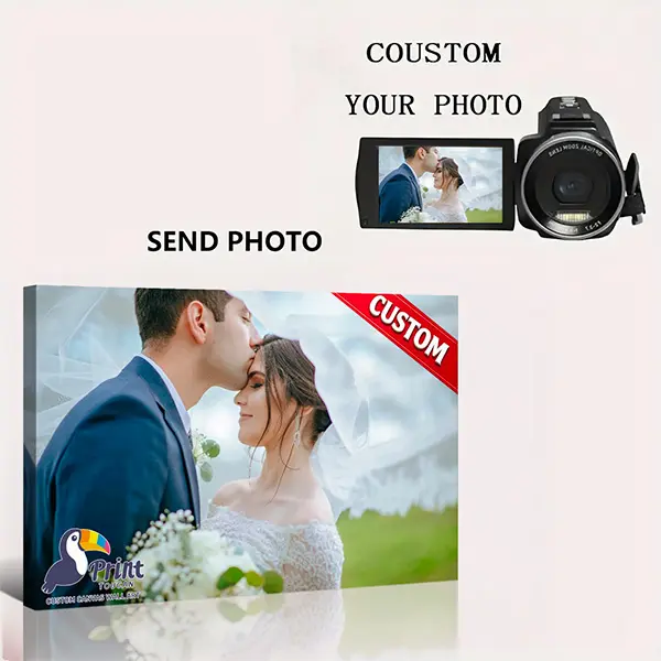 Printtoucan Custom Photo Canvas Painting Frame - Personalized Digital Printed Oblong Canvas Wall Art, 1.5-inch Thickness Plain Frame, Home Supplies for Home Decoration Gifts