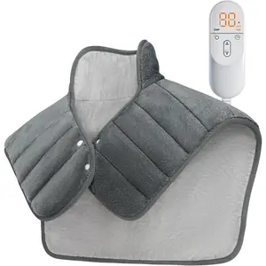 Heating Pad for Neck and Shoulders and Back, 24"x23" XL Large Electric Heated Wrap for Daily Relaxation, Gifts for Women Men, 2lb Weighted, 6 Heat Settings, 4 Timers, Silver GreyGift