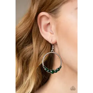 Self-Made Millionaire - Green Rhinestone Earrings - Paparazzi Accessories