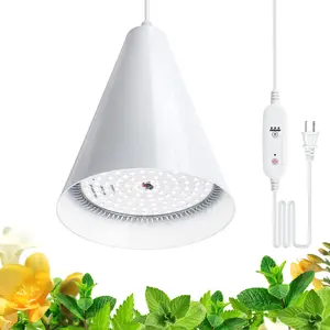 Bstrip 25W Hanging Grow Light with Timer, Full Spectrum 5000K Plant Light for Indoor Plants, 16.4FT Cord