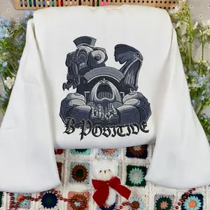 Embroidered B-Positive Space King Sweatshirt, Captain Psycho-Warrior Hoodie, Flashgitz Parody, Grimdark Gamer Gift.