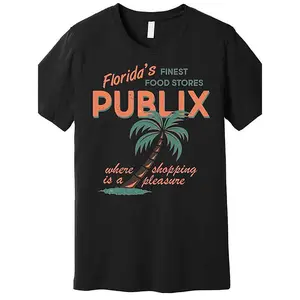 Vintage Publix Floridas Finest Food Stores Premium T-Shirt 228958   funny Men'S Short Sleeve Graphic T-shirt Collection black AA