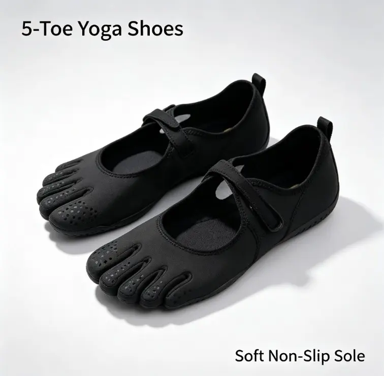 Women's New 5-Toe New Women Split Five-Toe Yoga Shoes, Flexible Non-Slip Rubber Sole Breathable Barefoot Footwear for Ballet Dance, Pilates, Home Workout & Balance Training
