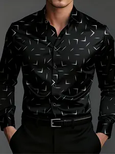 Men's Casual Striped Shirt, Long Sleeve, Fashion Fitted Design, Elegant Craftsmanship, Perfect for Formal and Casual, Must-Have Wardrobe Item, Menswear