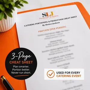 Catering Portioning Cheat Sheet