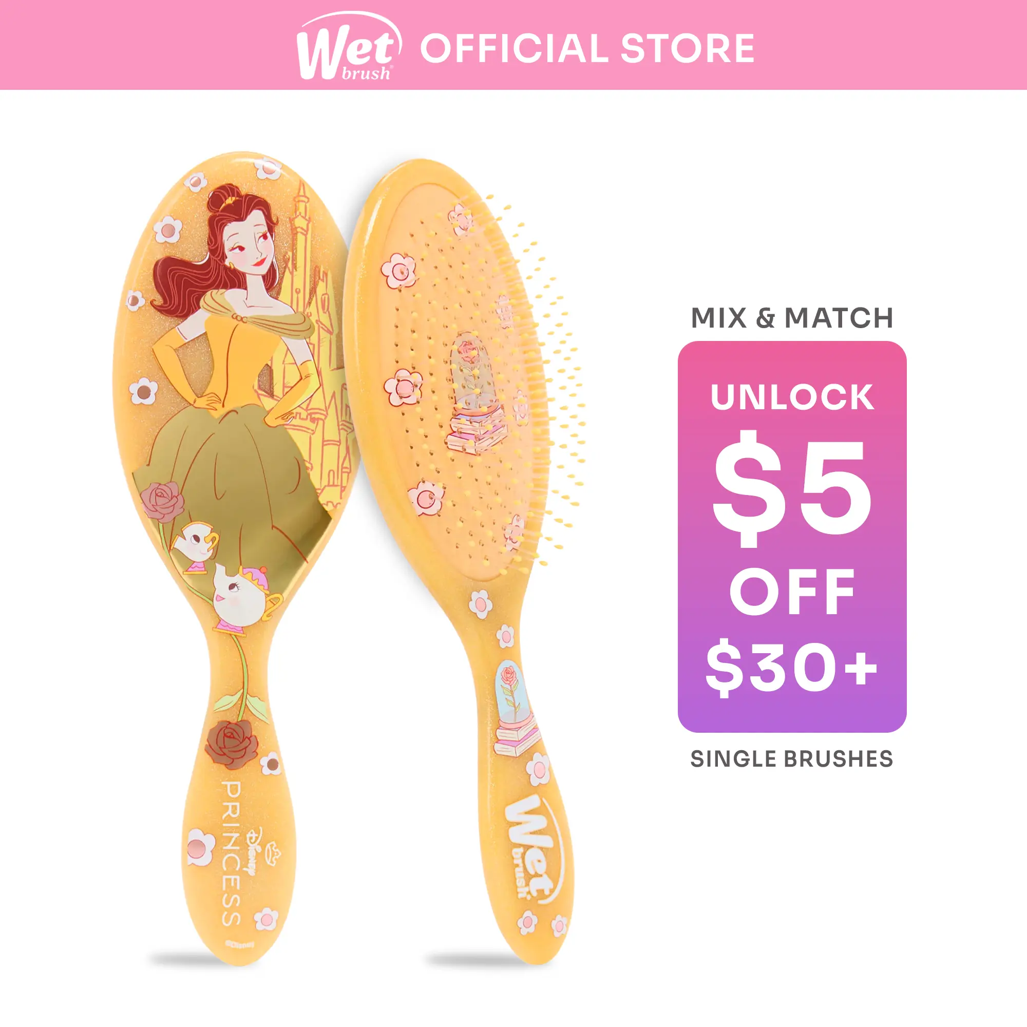 Wet Brush x Disney - Original Detangler Hair Brush – LIMITED EDITION Detangling Hairbrush - Gentle Detangler for All Hair Types