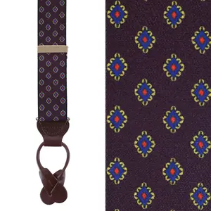 Trafalgar Luxe Diamond Elastic Button End Braces, Button-End Suspenders