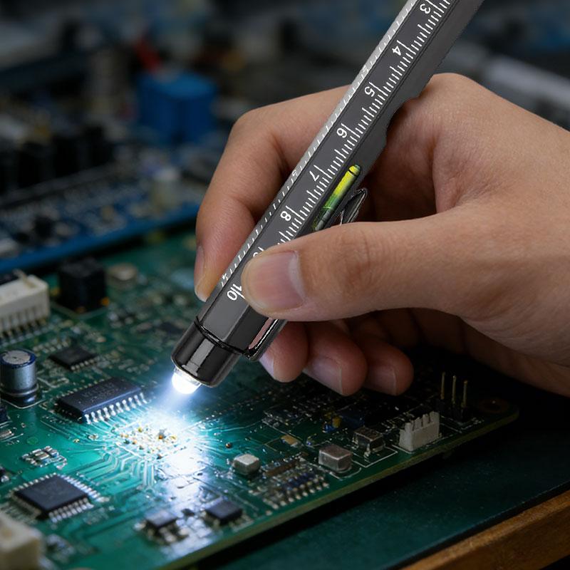 Valentines Day Gifts for Him,Multitool Pen 9 in 1 Innovative Gift for Men,with LED Light,Ruler, Stylus,Bubble Level,Screwdrivers,Unique Gifts Gadgets for Him,Boyfriend,Husband