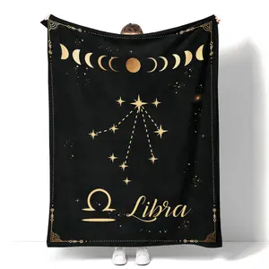 Libra Constellation Blanket Astrology Sign Throw Blanket, Lightweight Microfiber Blanket Birthday Graduation to Mom Gifts for Women Men