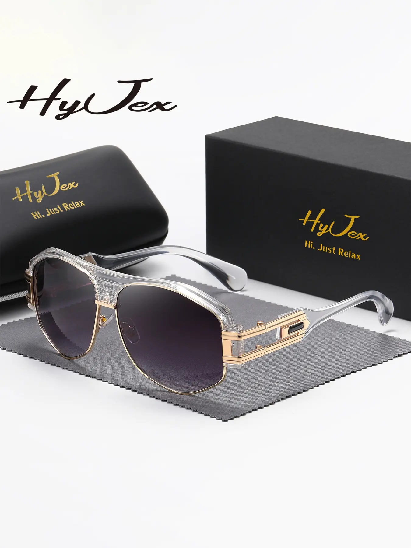HyJex 1 Piece Unisex Fashion Trend Full Frame Sunglasses Highlighting A Sense Of Lightness Frog Frame Sunglasses UV400
