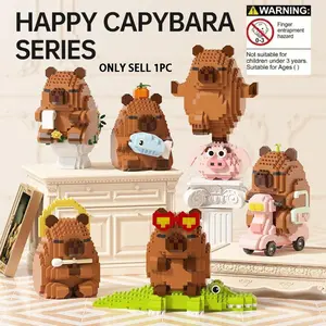 500+pcs Capybara Building Block Toy, Building Block Sets, Building Blocks Model, Adult High-Quality Healing Water Vole Animal Model, DIY Creative Stress Relief, Perfect Gift