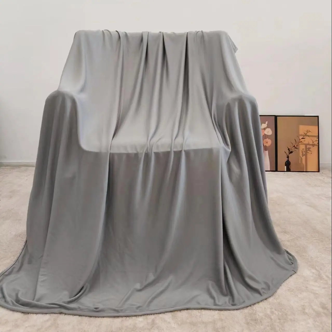 All Season Blanket, 1 Count Breathable Comfortable Blanket, Soft Cooling Throw Blanket for Home Office, Comfy Bedding for Christmas Decor, Double Side