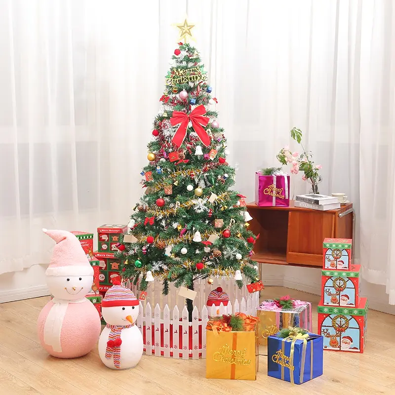 iCapeson 5FT Pre-Lit Artificial Christmas Tree with LED Lights, 109 Pendants, Tree Skirt and Guardrails, Includes Stand for Easy Assembly