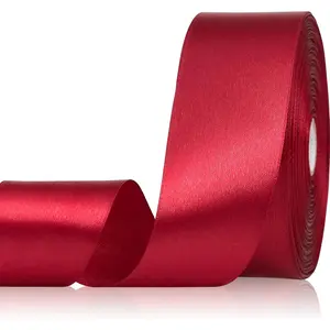 Red Ribbon 1-1/2 Inch 50 Yards, Solid Satin Ribbon for Flower Bouquet, Crafts,  Wrapping, Bridal Invitations, Hair, Festival and Party Decorations