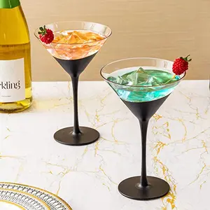 Cocktail Party Drinkware Stemmed Drinking Glass, Modern Martini Glasses, Set of 4