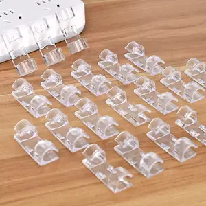 20pcs No-Drill Wire Fixing Clips, Self-Adhesive Cable Management Hooks, Wall-Mounted Cord Organizer, Traceless Wiring Clamps