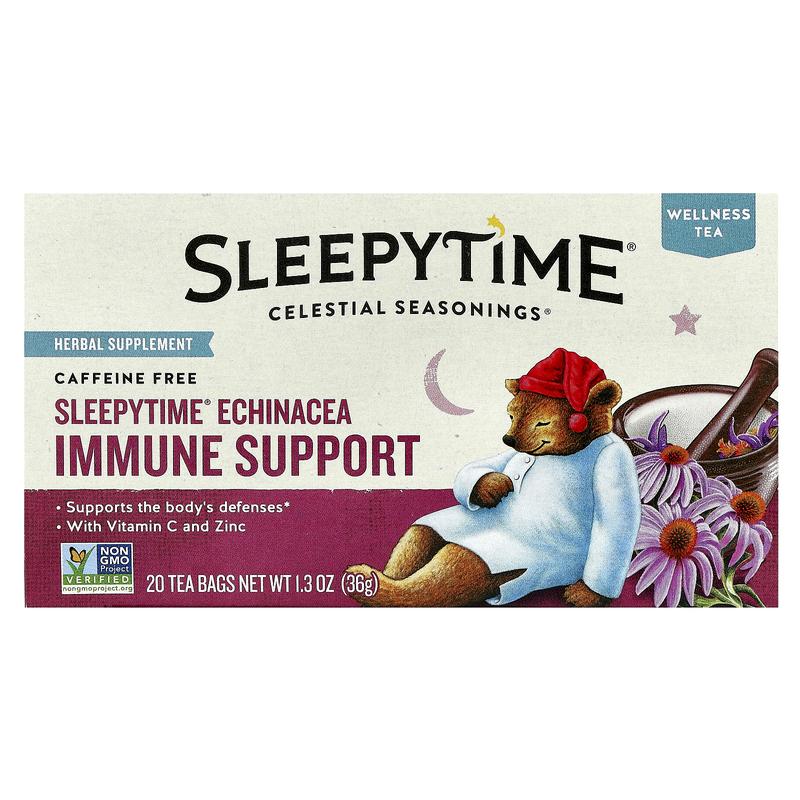 Celestial Seasonings Wellness Tea, Sleepytime® Echinacea Immune Support, Caffeine Free, 20 Tea Bags, 1.3 oz (36 g)