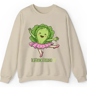 LETTUCE DANCE - Funny Sweatshirt Pun - Gildan - Vintage Unisex Sweatshirt, Soft Heather Fabric, Sizes S to 3XL - Sarcastic Funny Comedy Sweater