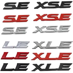 Car LE XLE SE XSE Trunk Boot Fender Logo Emblem Badge Decals Sticker For Toyota Camry Corolla Rav4 Sienna Highlander Accessories