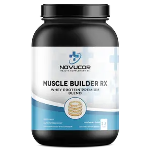2lb Muscle Builder RX Whey Protein Premium Blend w BCAA (Birthday Cake) Healthcare Dietary Natural Fitness Supplement Edible Milk
