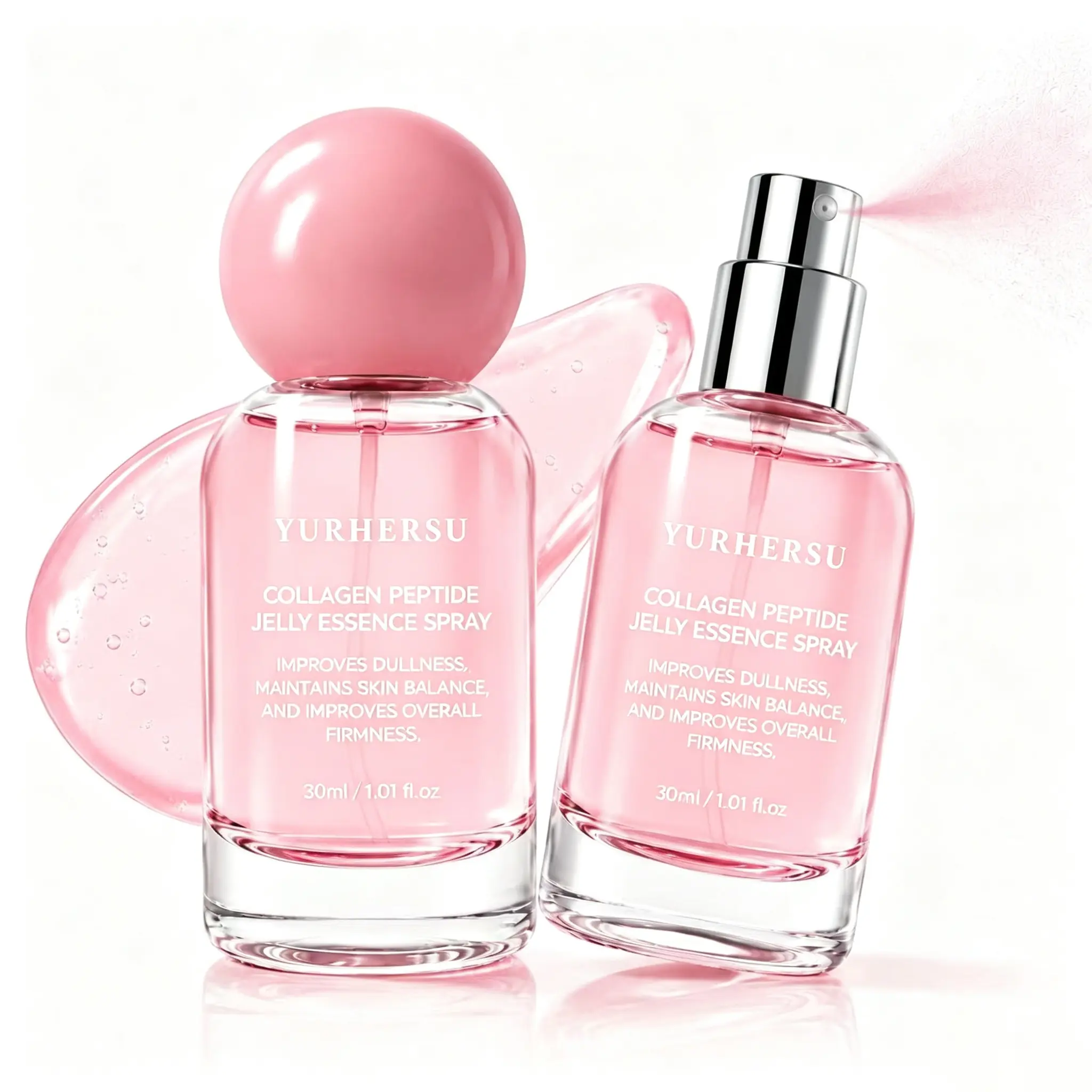 Collagen Peptide Jelly Essence Spray, InstantHydrating Face Mist, Lightweight MoisturizingFacial Spray for Dewy Skin, 30ml /1.01 fI oz