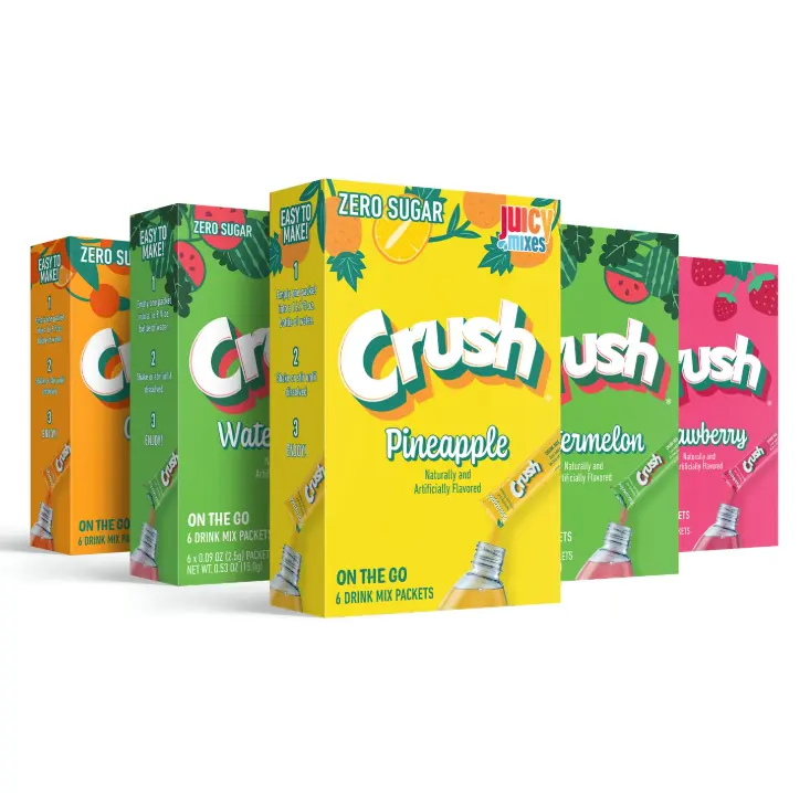 Crush- Powder Drink Mix - Sugar Free & Delicious (Summer Variety, 30 Sticks)