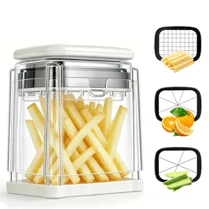 SUSTEAS Air Fryer Compatible French Fry Cutter, Portable Detachable Blade Potato Slicer, Safe Rustproof Easy Clean Veggie Chopper for Homemade Low-Oil Fries & Sweet Potato Strips