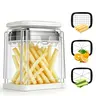 SUSTEAS Fingersafe Stainless Steel Manual Operation Potato Chippers - Vegetable Cutter, Mini Kitchen Accessory, Air Fryer Compatible, Detachable Interchangeable Blades, Rustproof, Easy-Clean Utensil, Reduces Prep Time