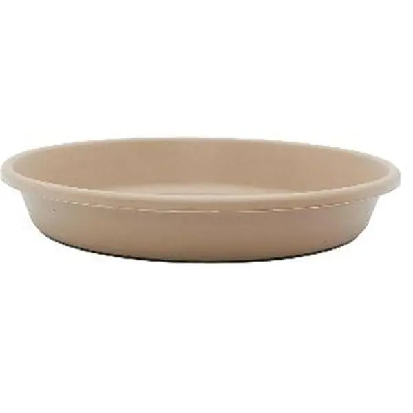 The HC Companies 10 Inch Round Plastic Classic Plant Saucer - Indoor Outdoor Plant Trays for Pots - 10.75"x10.75"x1.75" Sandstone