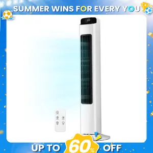 SummerWins [Limited Stock]Antarctic Star Portable Tower Fan - 80° Oscillating Bladeless Fan with Remote Control, 5 Speed Settings & 3 Modes, Room Temperature Display, Low Noise Design for Bedroom & Living Room summerwins