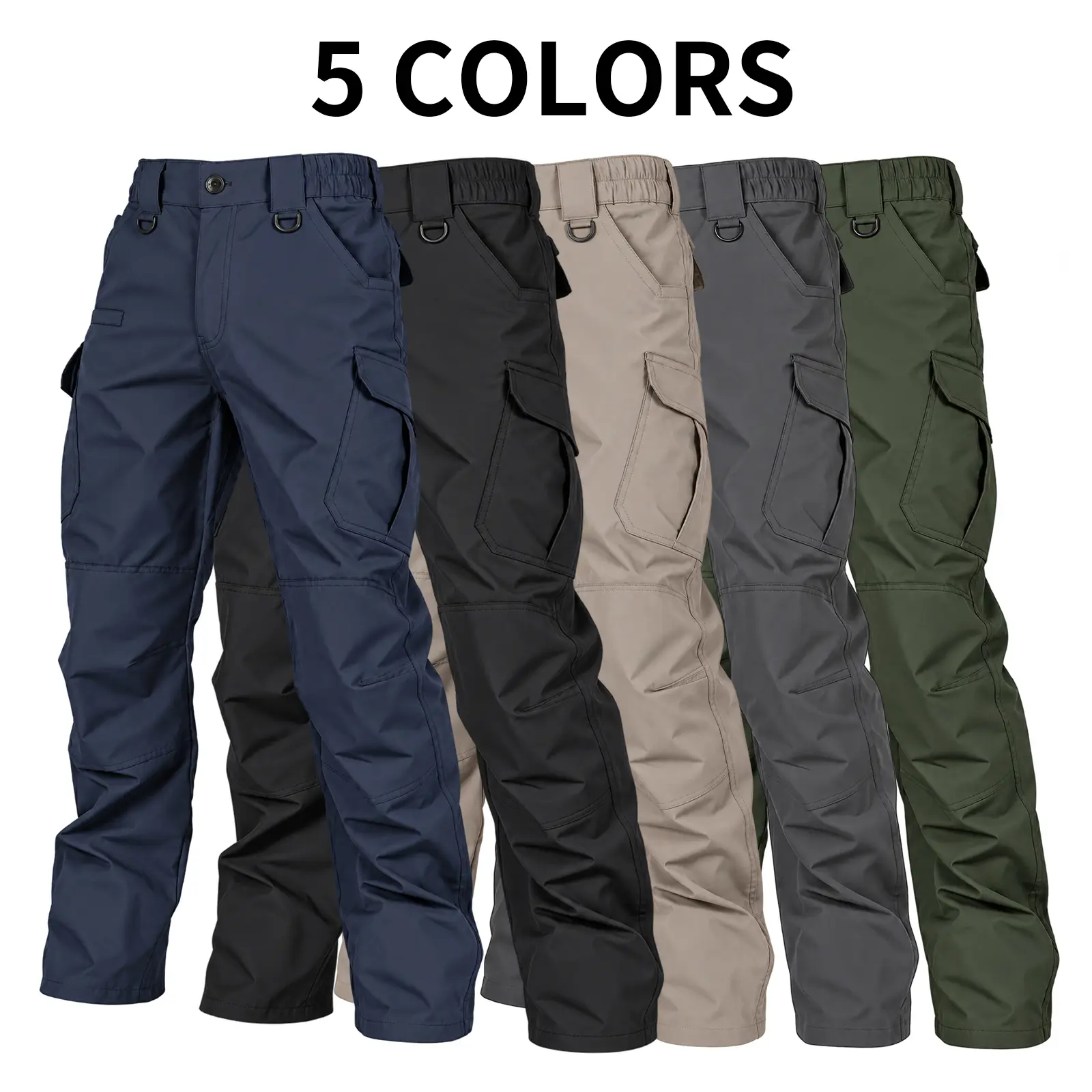 HOMUG Men's Waterproof and Abrasion-Resistant Work Pants with 9 Pockets, Made of Wear-resistant Materials, Straight Fit, Suitable for Casual Style Male Walk-and-Work Pants for Outdoor Activities