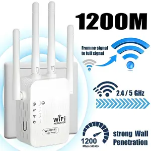 WiFi Extender 2026 6-Antenna Strong Signal, 1200Mbps Dual Band (2.4GHz) Booster, Wide Signal Coverage,Wireless Remote Amplifier, Ideal for Home Studios, Remote Workspaces, computer,office