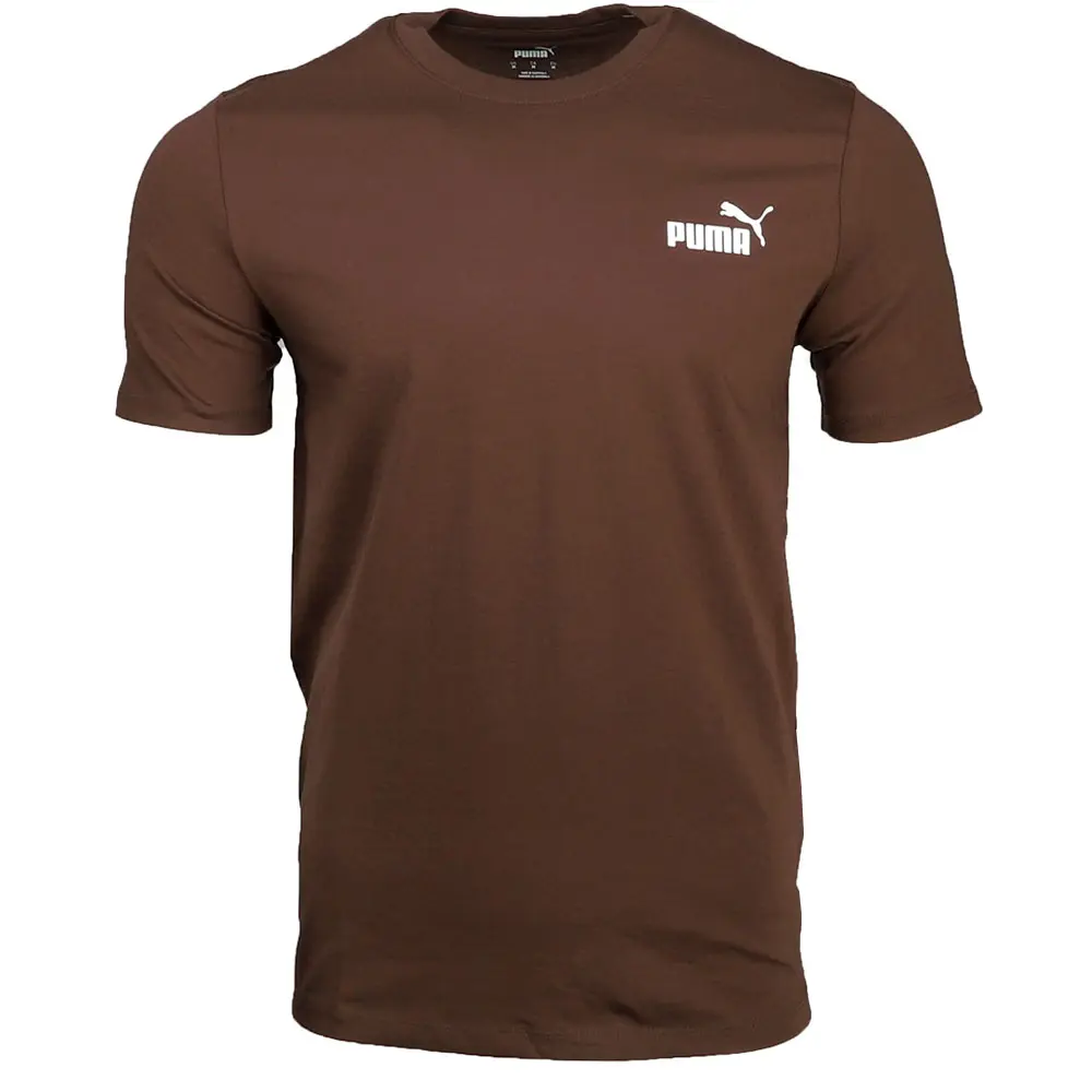 PUMA Mens Essentials No. 1 Logo Crew Neck Short Sleeve Casual Tops Casual - Brown
