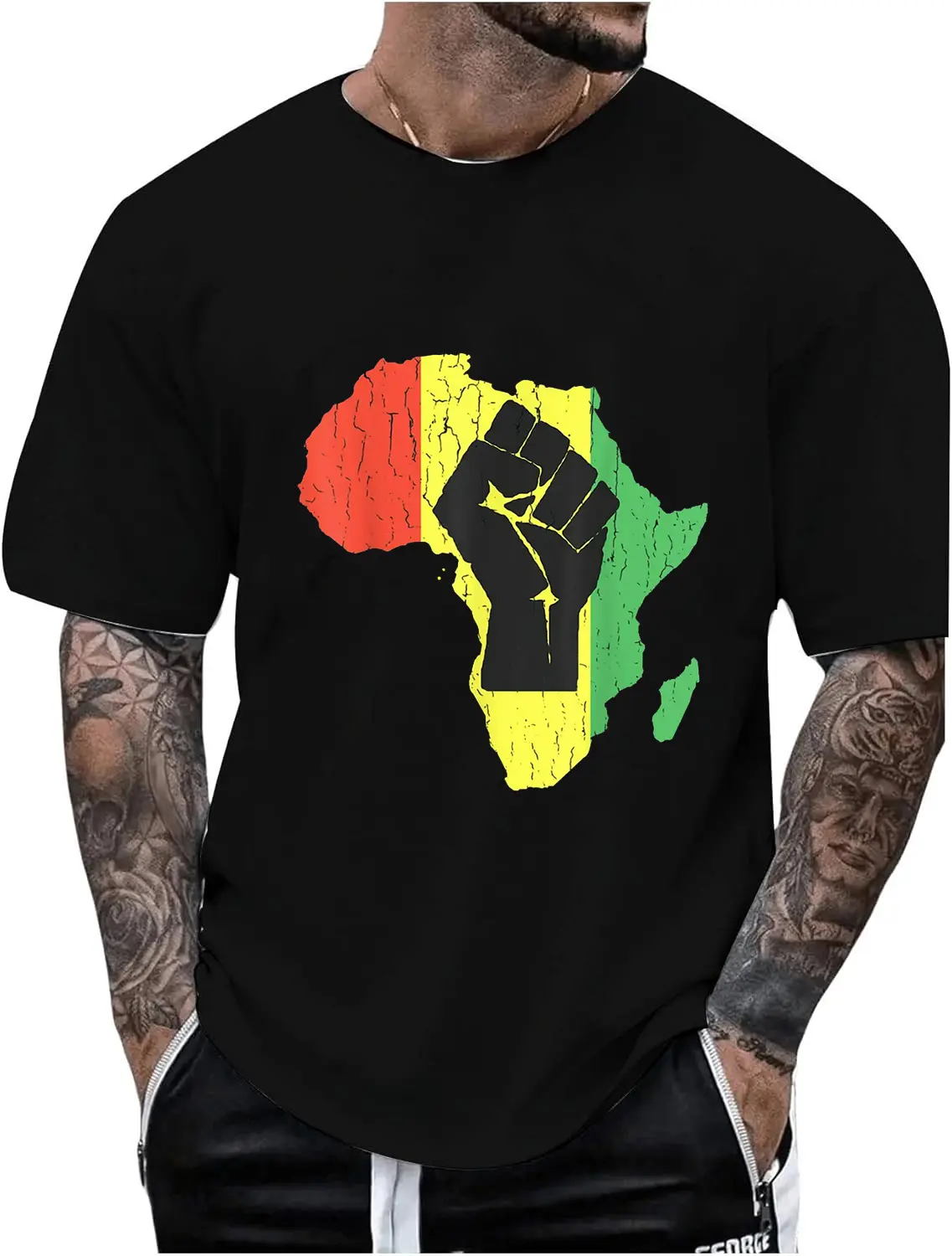 100% Cotton Vintage Black Power African Continent T-Shirt