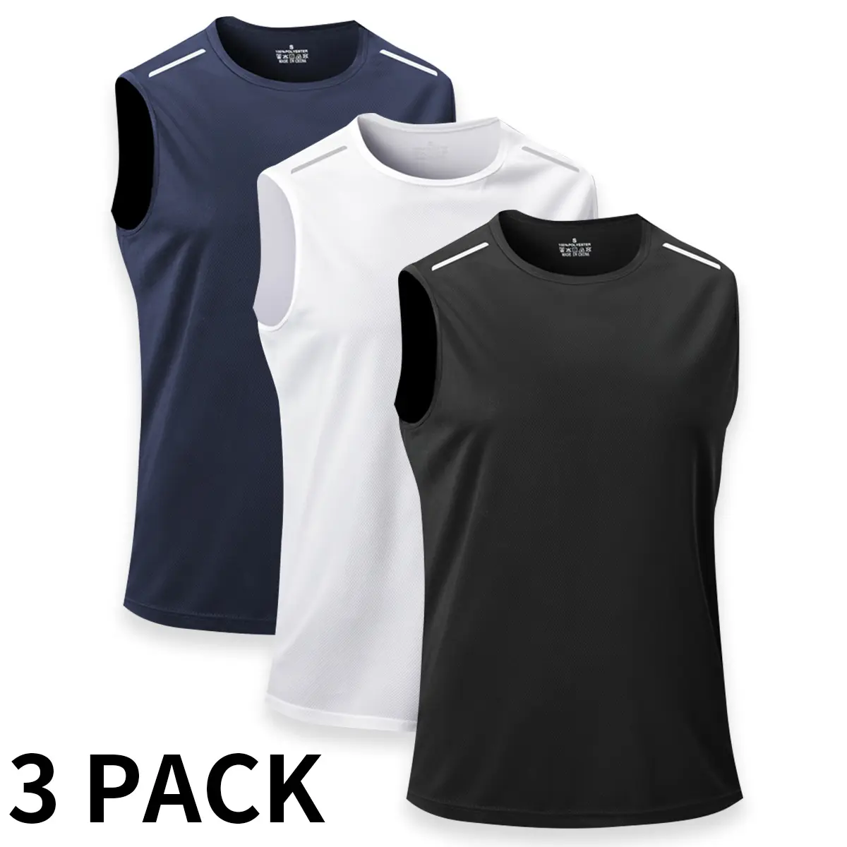 VV Selection-Men's Solid Color Quick Dry Crew Neck Tank Top, Lightweight Breathable Athletic Sleeveless Shirt for Men, Moisture Wicking Gym Running Workout Vest for Summer Training & Fitness