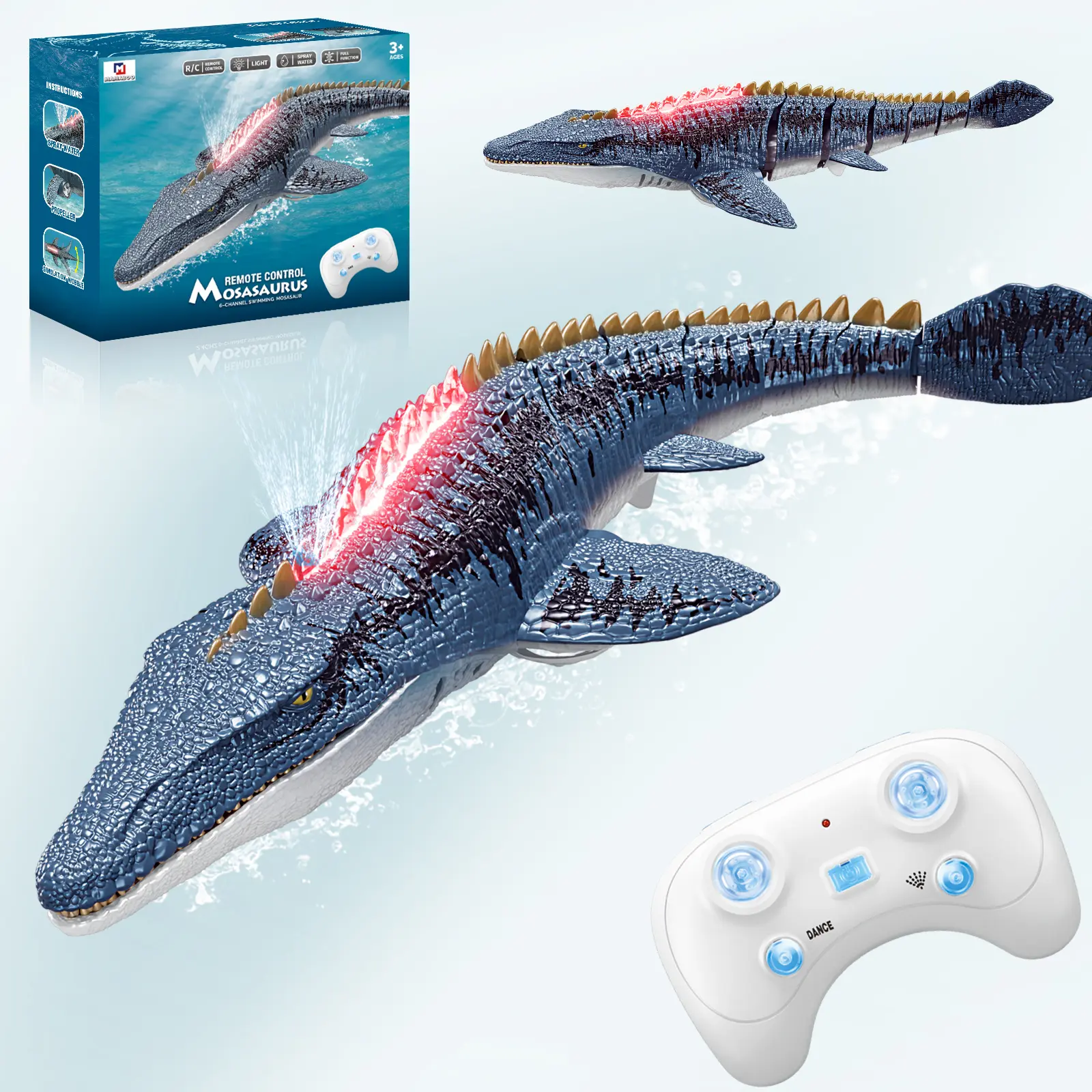 Remote Control Mosasaurus Dinosaur Toys for Boys Kids, Rechargable ...