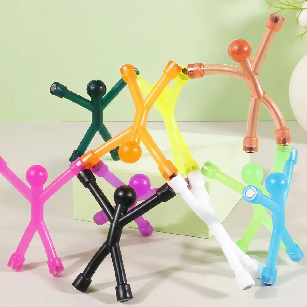 Magnetic Buddy Stress Toy | Mini Colorful Magnetic Characters: Multi-Use & Educational | High-Suction Wall Climbers