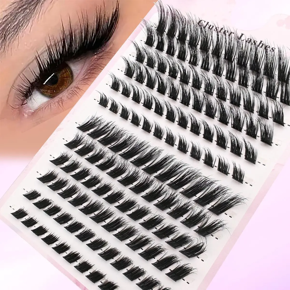 Natural Look DIY Eyelash Extensions, 144pcs/box Individual False Eyelashes, Self Grafting Curl Eyelashes, Eye Makeup Enhancement False Eyelashes for Women & Girls, Cosmetic, Volumized False Eyelashes, Voluminous False Eyelashes