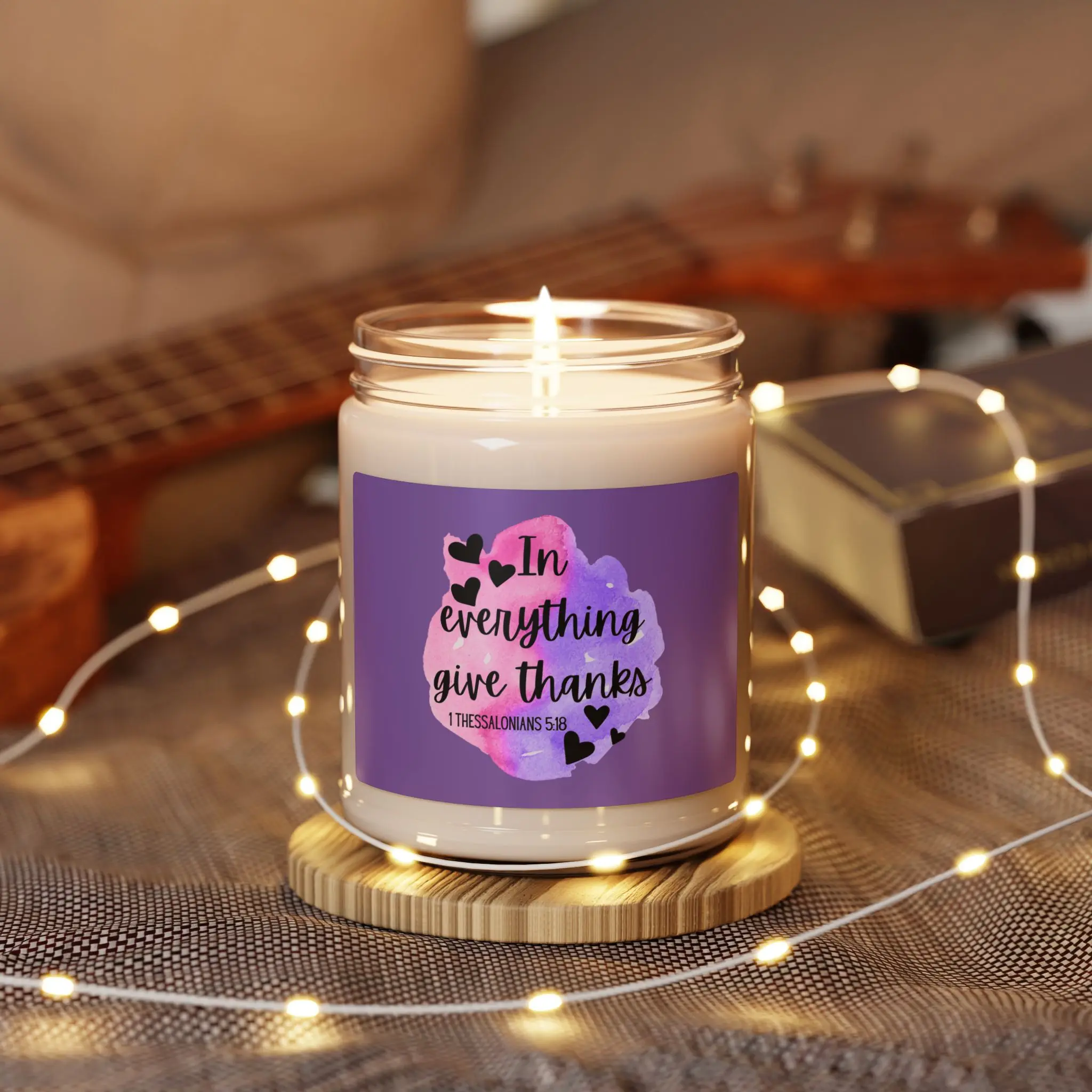Scented Soy Candle, 9oz - Bible Candle for Religious Gifts, Christian Decor, Inspirational Home Decor, Religious Candle, Meditation Candle