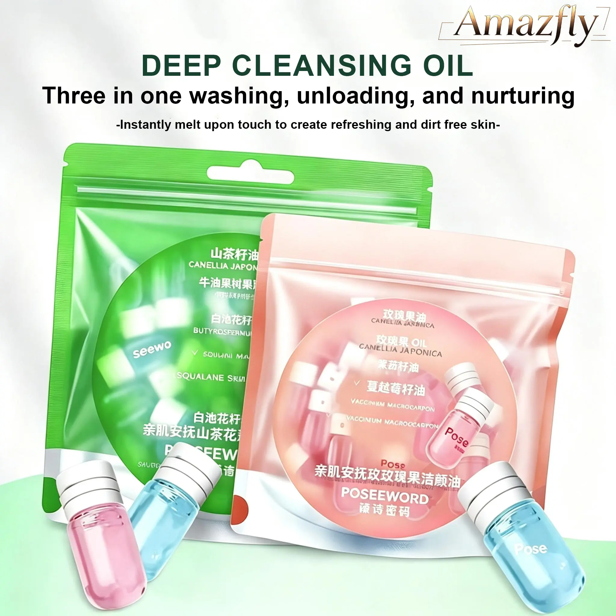 【Summer Sale Deals】20PCS Travel Cleansing Oil Makeup Remover, Individually Mini Size Packaged Units, Natural Makeup Rose Remover OLI, Travel Essential, Hotel Use