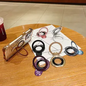 【Art stand】Universal Phone Holder for Apple and Samsung Devices Portable Back Clip with Creative Adhesive Mount Securely Stands on Desktop with Support Ring