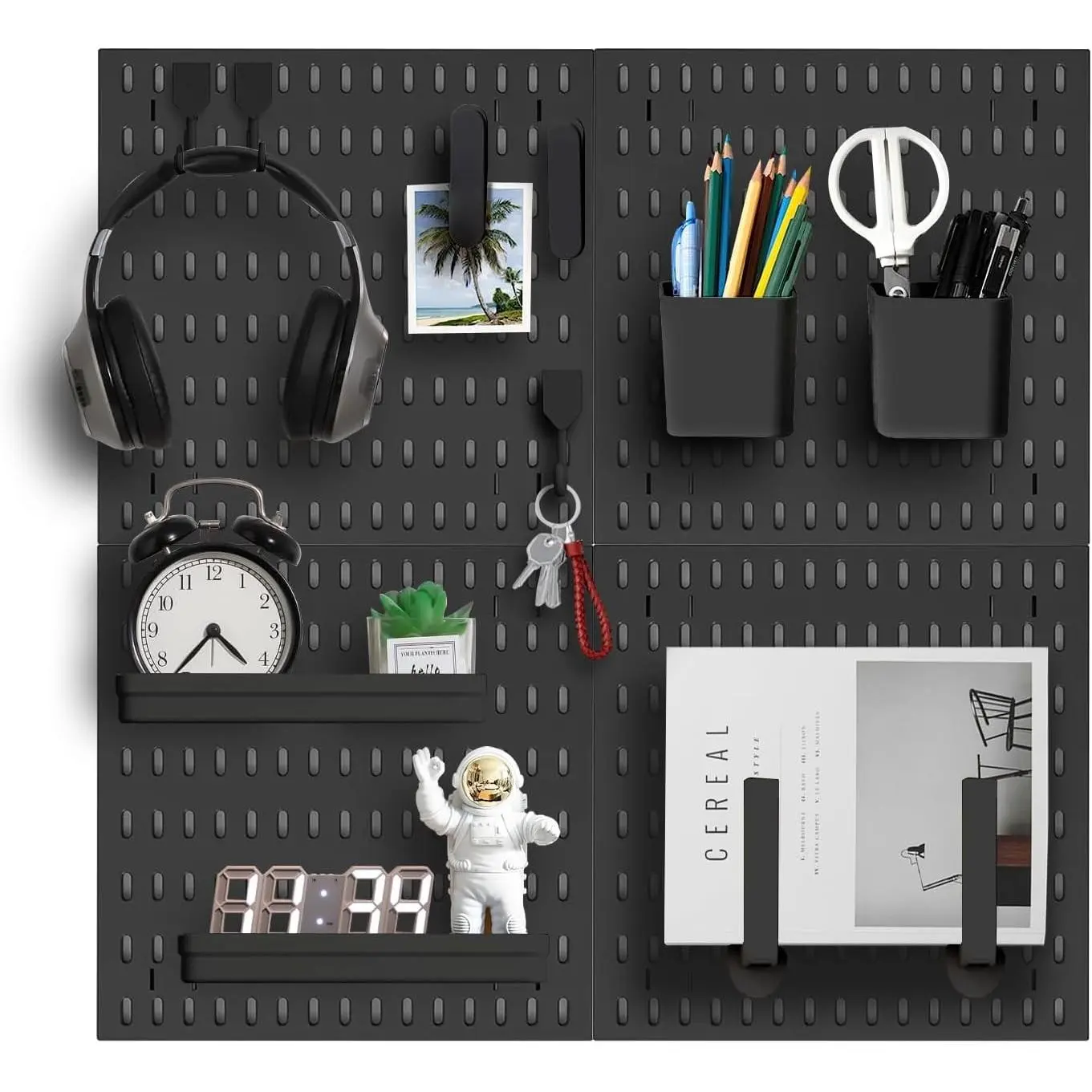 Revamp Your Space With A Versatile Pegboard Kit - Effortlessly Organize , Office, And Gaming Setup With Customizable  Solutions (Black)