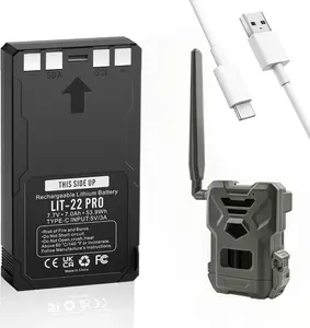 E EGOWAY 7000mAh LIT-22 Rechargeable Batteries for Hunting Trail Camera, Compatible with Flex Series - Flex-M, Flex G-36, Flex-Plus, Flex-S, LIT-22 Battery Pack Replacement(1pack)