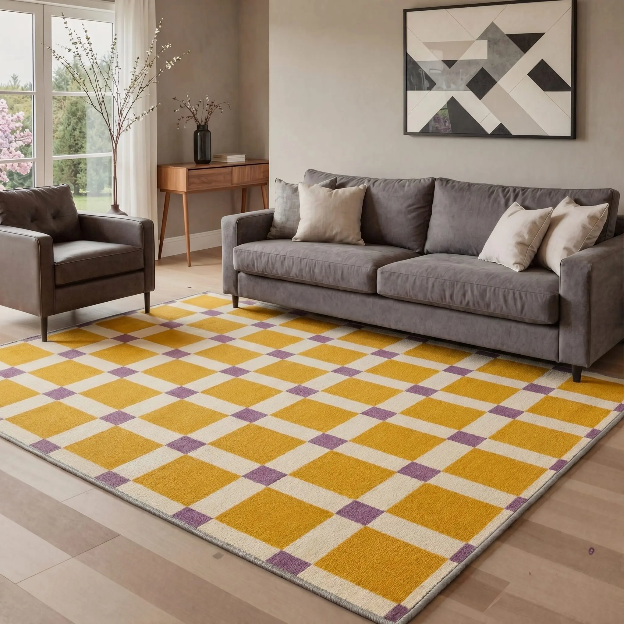 【Deals For You Days】BEIMO Floor Rug – Soft, Non-Slip, Pet Friendly, Machine Washable Home Carpet, Ideal Area Rug for Living Room, Bedroom, Kitchen ,ARC2783-LINEN