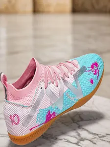 Men's All Over Print Lace Up Sports Soccer Shoes, Sporty Breathable Comfortable Football Shoes, Non-slip Wear-resistant Training Shoes for Indoor Outdoor Wear