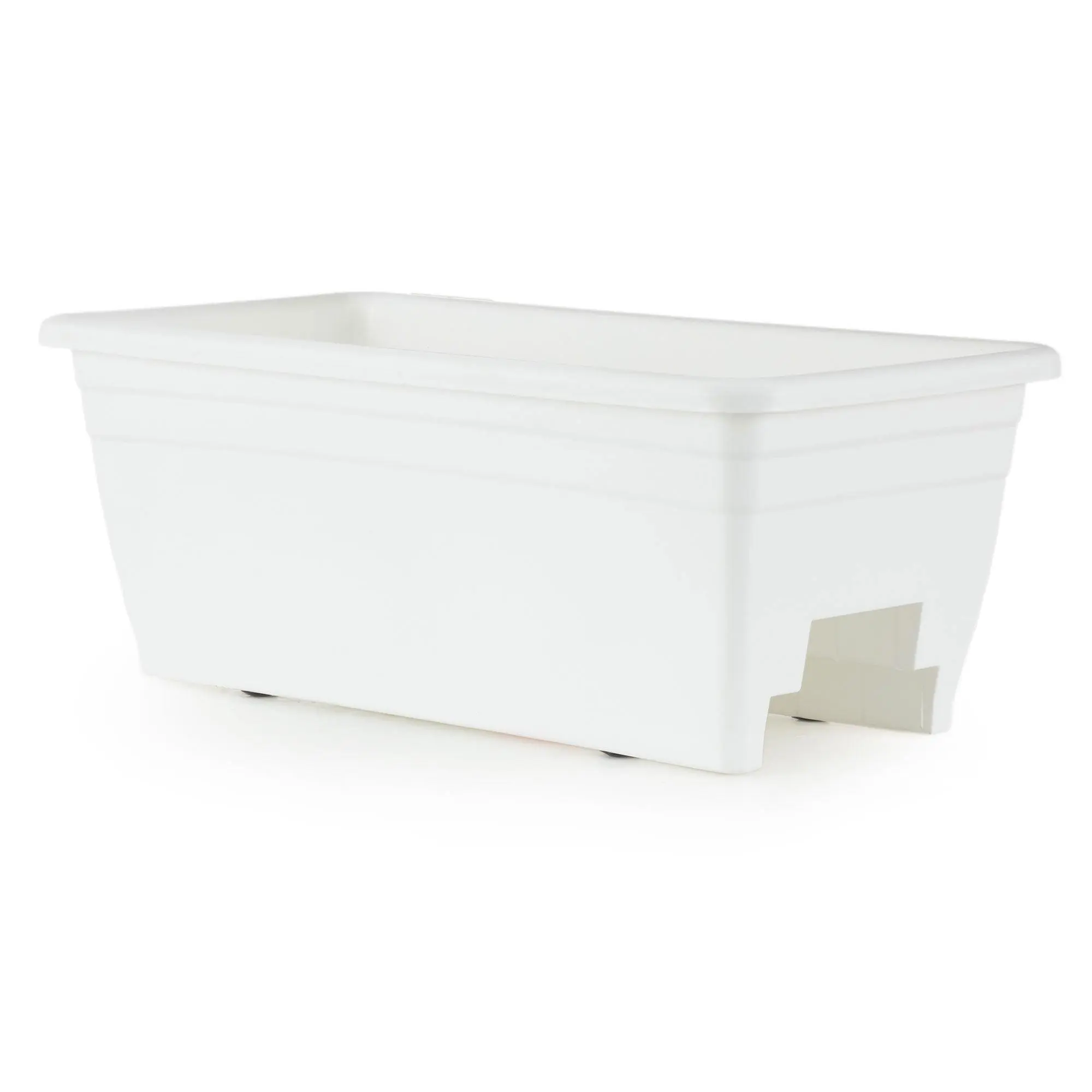 HC Companies Heavy Duty 24 Inch Deck Rail Box Planter with Drainage Holes, White HC Companies Heavy Duty 24 Inch Deck Rail Box Planter with Drainage Holes, White